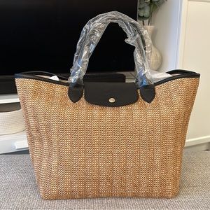 Longchamp Le Pliage Paille Straw Tote